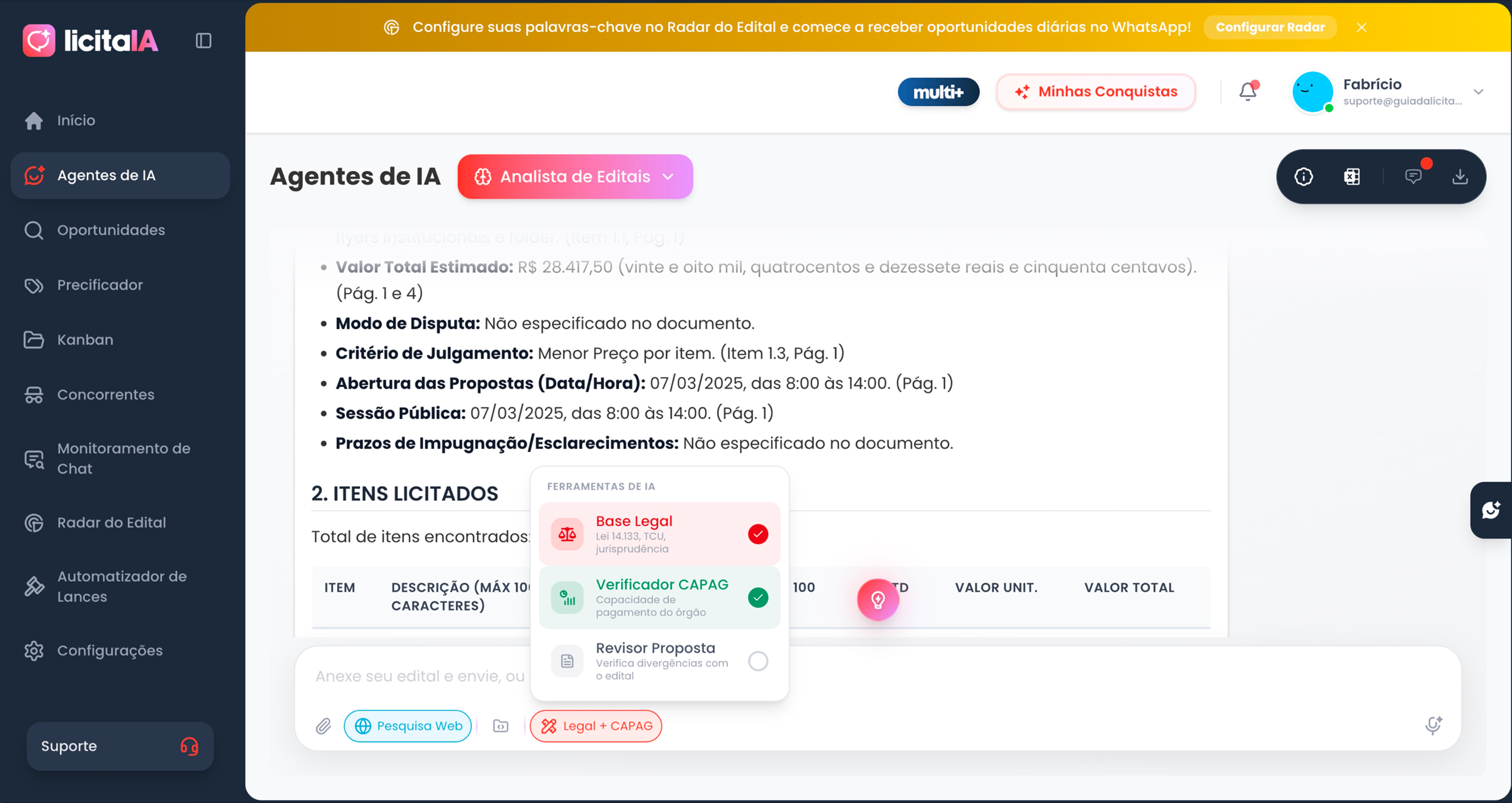 LicitaIA Dashboard